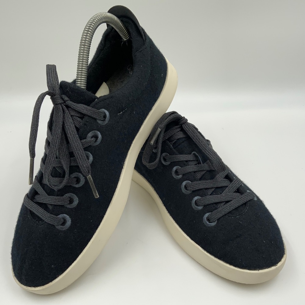 Allbirds Wool Pipers Women Black Cream Low Top Sneakers Merino Wool WP W9